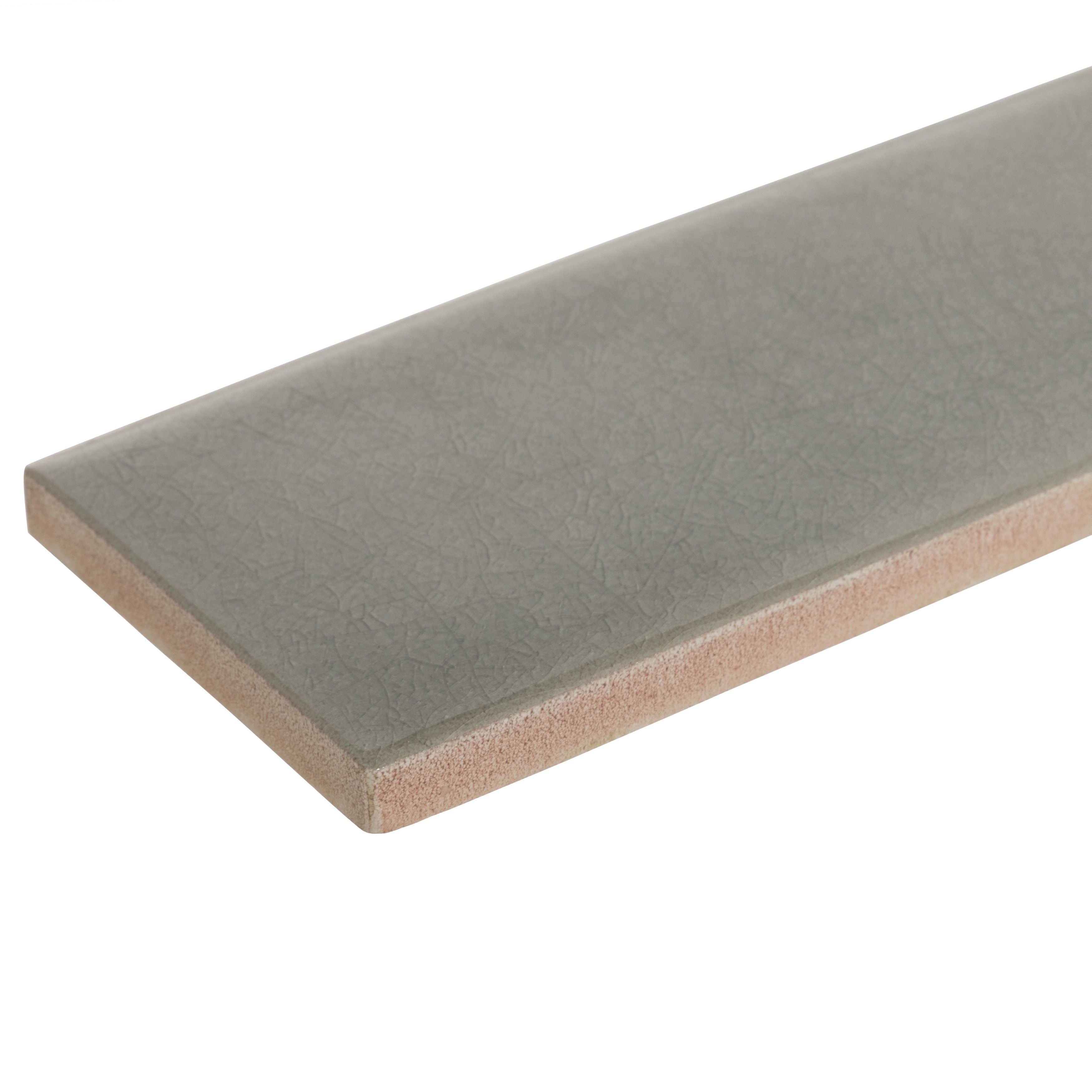 2.6x8 Crackled Lava white body ceramic wall tile - Industry Tile